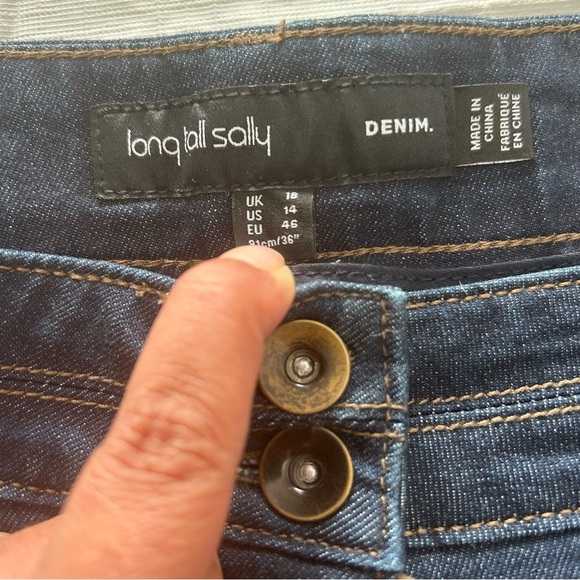 (LTS) Long Tall Sally Blue Denim Jeans Flare Jeans Size 14 - Picture 4 of 8